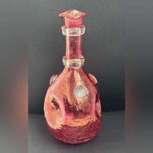 Pink and Gold Swirling Glass Art Sculpture